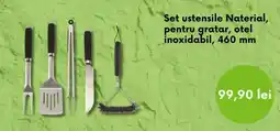 Leroy Merlin Set ustensile Naterial, pentru gratar, otel inoxidabil, 460 mm Ofertă