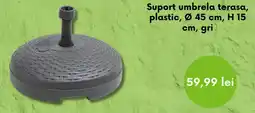 Leroy Merlin Suport umbrela terasa, plastic, Ø 45 cm, H 15 cm, gri Ofertă