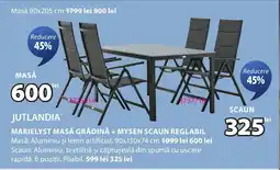 JYSK Marielyst masă grădină + mysen scaun reglabil Ofertă
