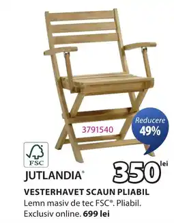JYSK Vesterhavet scaun pliabil Ofertă