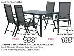 JYSK Jersore masă grădină + mellby scaun reglabil Ofertă