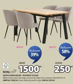 JYSK Skovlunde masă + risskov scaun Ofertă