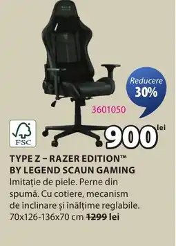 JYSK Type z-razer edition™m by legend scaun gaming Ofertă