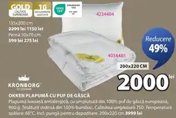 JYSK Okken plapumă cu puf de gâscă Ofertă