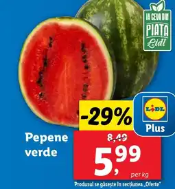 Lidl Pepene verde Ofertă