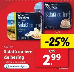 Lidl NAUTICA Salată cu icre de hering Ofertă