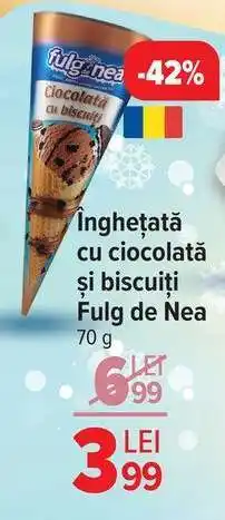 Carrefour Înghețată cu ciocolată și biscuiți Fulg de Nea Ofertă