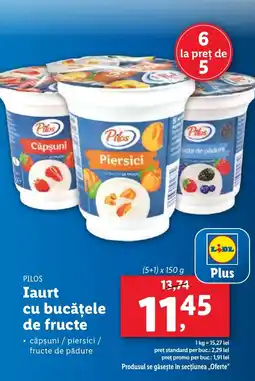 Lidl PILOS Iaurt cu bucăţele de fructe Ofertă