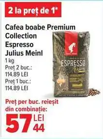 Carrefour Cafea boabe Premium Collection Espresso Julius Meinl Ofertă