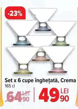 Carrefour Set x 6 cupe înghețată, Crema Ofertă