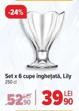 Carrefour Set x 6 cupe înghețată, Lily Ofertă