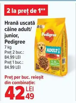 Carrefour Hrană uscată câine adult/junior, Pedigree Ofertă