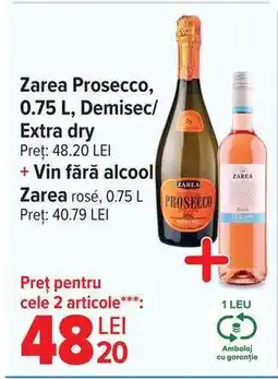 Carrefour Zarea Prosecco + Zarea Rosé Ofertă