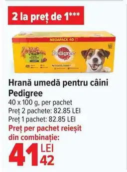 Carrefour Hrană umedă pentru câini Pedigree Ofertă