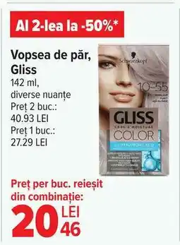 Carrefour Vopsea de păr, Gliss Ofertă