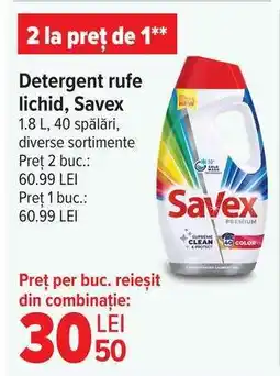 Carrefour Detergent rufe lichid, Savex Ofertă