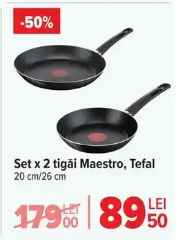 Carrefour Set x 2 tigăi Maestro, Tefal Ofertă