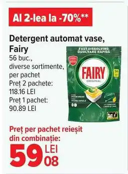 Carrefour Detergent automat vase, Fairy Ofertă