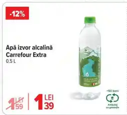 Carrefour Apă izvor alcalină Carrefour Extra 0.5 L Ofertă
