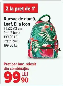 Carrefour Rucsac de damă, Leaf, Ella Icon Ofertă