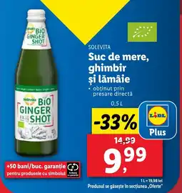 Lidl SOLEVITA Suc de mere, ghimbir şi lămâie Ofertă