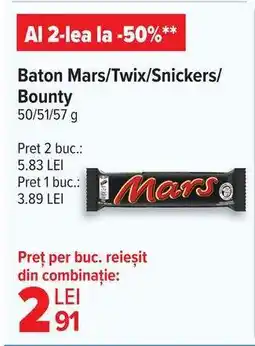 Carrefour Baton Mars/Twix/Snickers/Bounty Ofertă