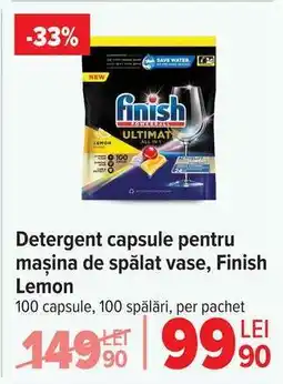 Carrefour Detergent capsule pentru mașina de spălat vase, Finish Lemon Ofertă
