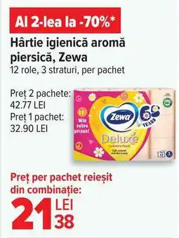 Carrefour Hârtie igienică aromă piersică, Zewa Ofertă
