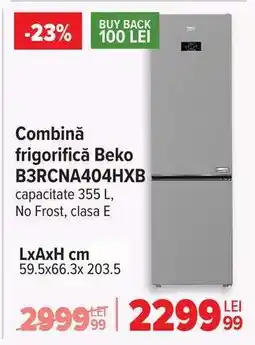 Carrefour Combină frigorifică Beko B3RCNA404HXB Ofertă