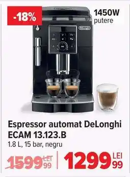 Carrefour Espressor automat DeLonghi ECAM 13.123.B Ofertă