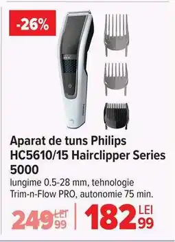 Carrefour Aparat de tuns Philips HC5610/15 Hairclipper Series 5000 Ofertă