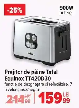 Carrefour Prăjitor de pâine Tefal Equinox TT420D30 Ofertă
