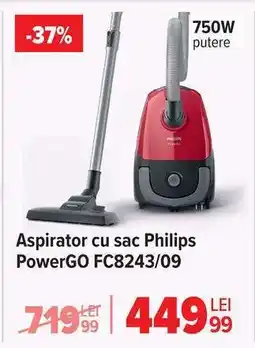 Carrefour Aspirator cu sac Philips PowerGO FC8243/09 Ofertă
