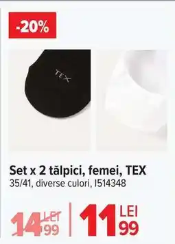 Carrefour Set x 2 tălpici, femei, TEX Ofertă