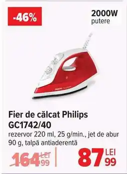 Carrefour Fier de călcat Philips GC1742/40 Ofertă