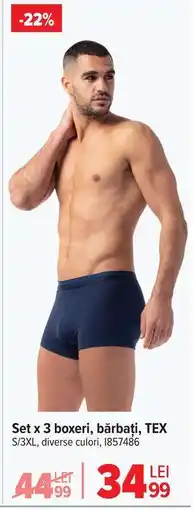 Carrefour Set x 3 boxeri bărbați, TEX Ofertă