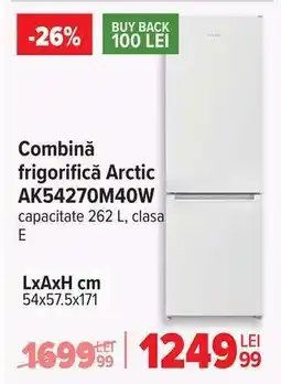 Carrefour Combină frigorifică Arctic AK54270M40W Ofertă