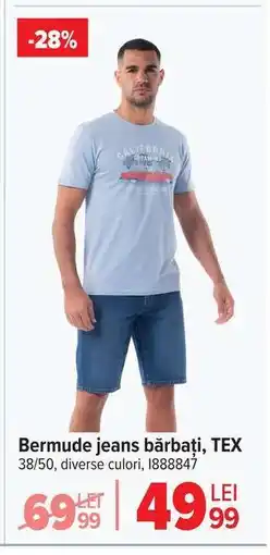 Carrefour Bermude jeans bărbați, TEX Ofertă