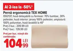 Carrefour Pernă ergonomică TEX HOME Ofertă