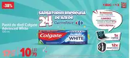 Carrefour Pasta de dinți Colgate Advanced White 100 ml Ofertă