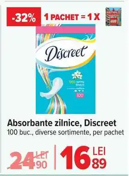 Carrefour Absorbante zilnice, Discreet Ofertă