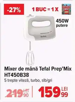 Carrefour Mixer de mână Tefal Prep’Mix HT450B38 Ofertă