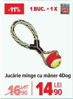 Carrefour Jucărie minge cu mâner 4Dog Ofertă