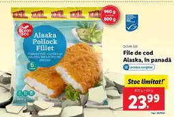 Lidl File de cod Alaska, în panadă Ofertă