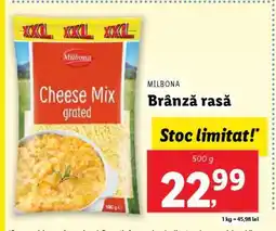 Lidl Milbona Cheese Mix Grated Ofertă