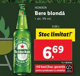 Lidl HEINEKEN Bere blondǎ Ofertă