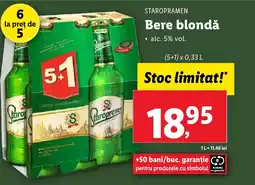 Lidl STAROPRAMEN Bere blondǎ Ofertă