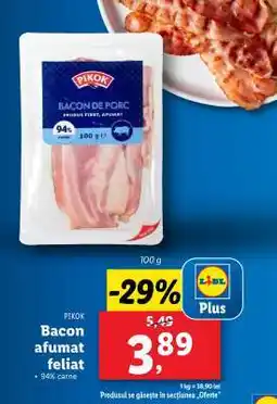 Lidl Bacon afumat feliat Ofertă
