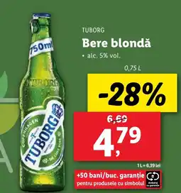 Lidl TUBORG Bere blondǎ Ofertă