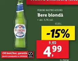 Lidl PERONI NASTRO AZZURO Bere blondǎ Ofertă